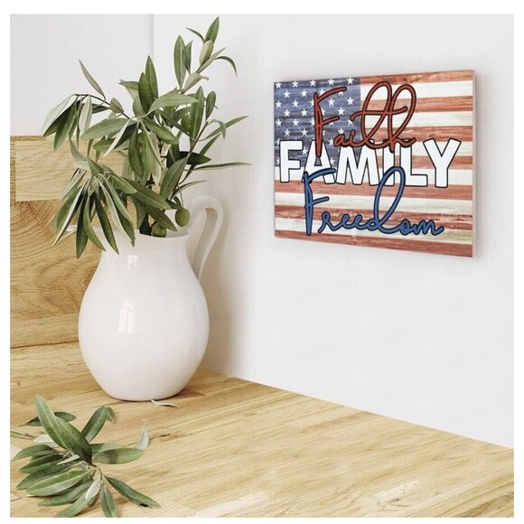 JennyGems Patriotic Decorations, 4th of July Decor, Wooden Sign for Wall NEW!! - Picture 5 of 11